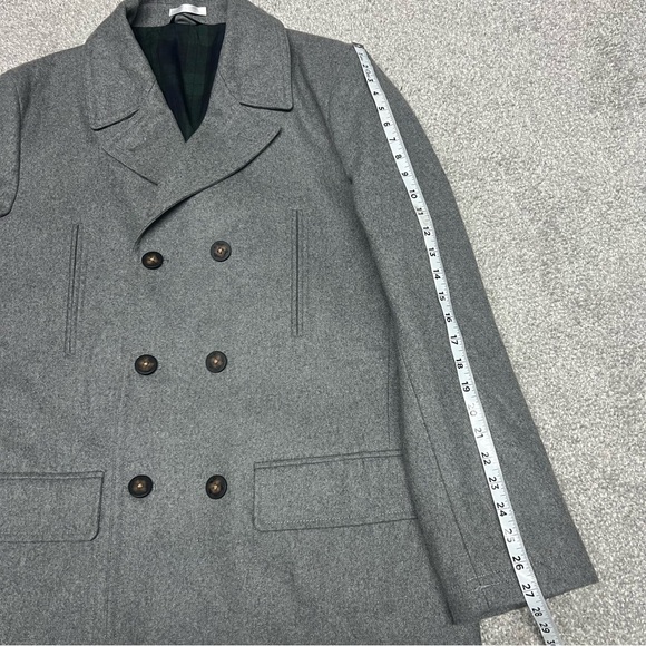 Ralph Lauren Pea Coat Mens Size 44L Gray Double Breasted Naval Wool Blend - Picture 4 of 10